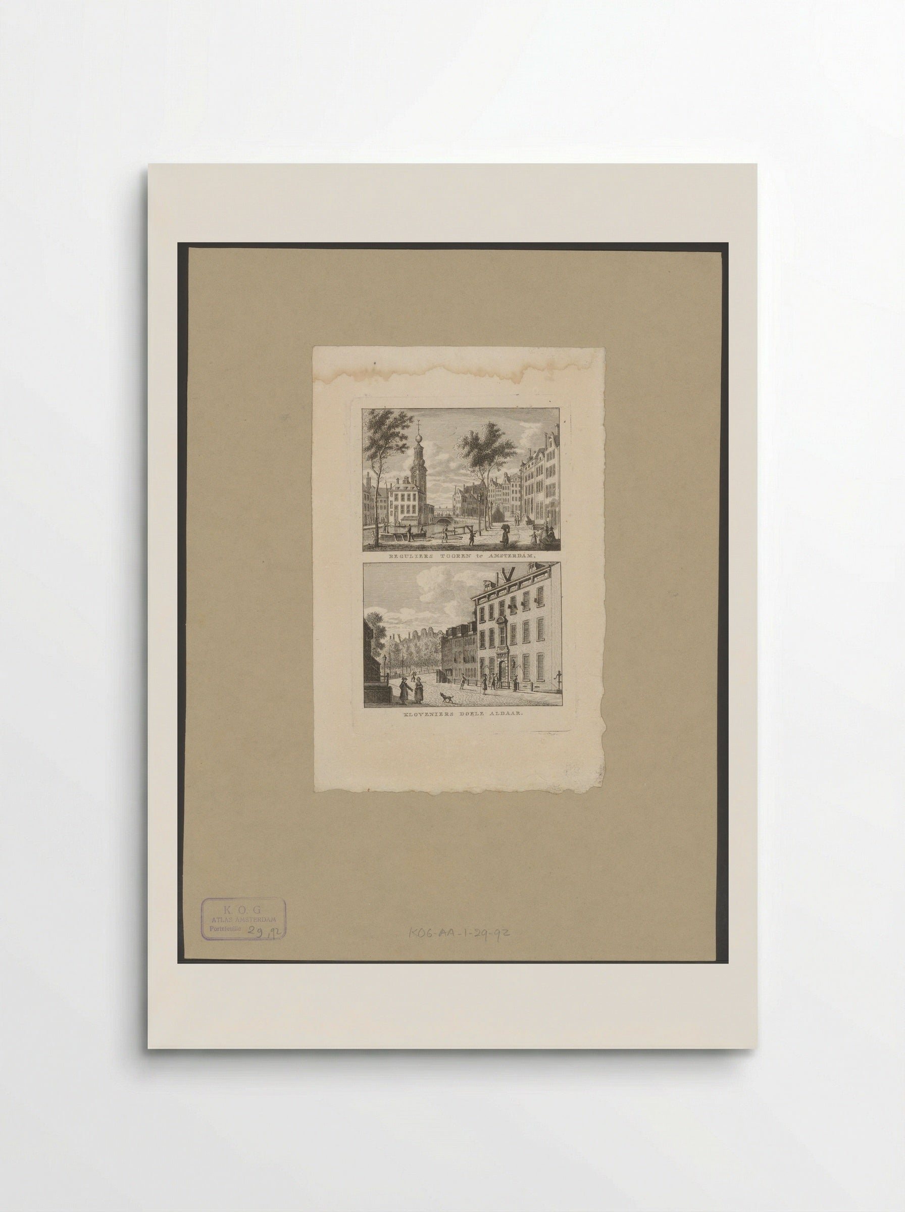 Gezicht op de Munttoren en Kloveniersdoelen te Amsterdam - Carel Frederik Bendorp (I) - Poster