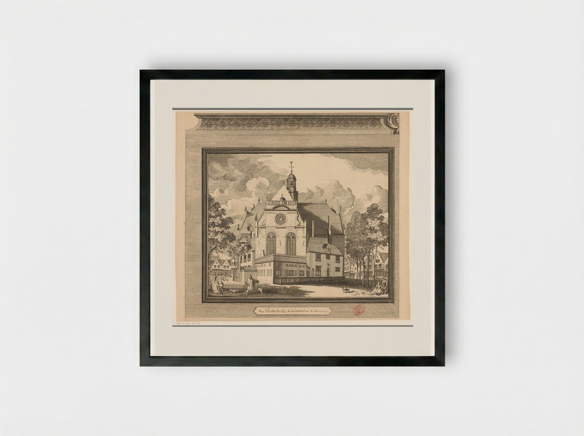 Gezicht op de Noorderkerk te Amsterdam - Pieter van den Berge - Framed Print Black