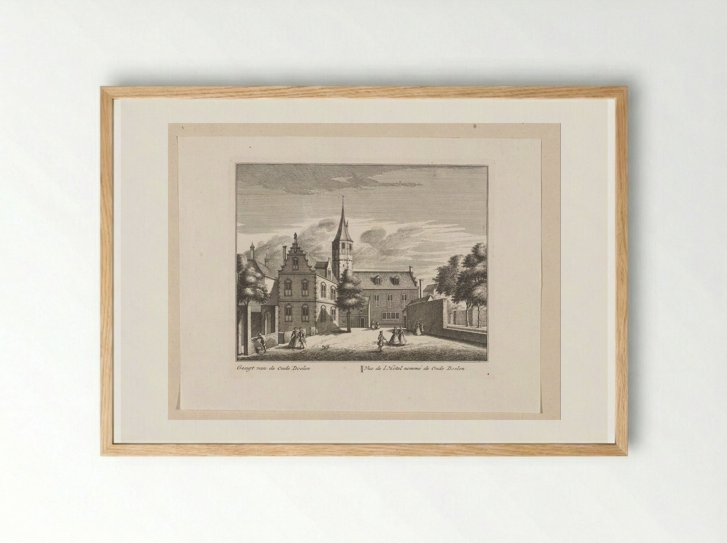 Gezicht op de Oude Doelen te Alkmaar - Leonard Schenk - Framed Print Wood
