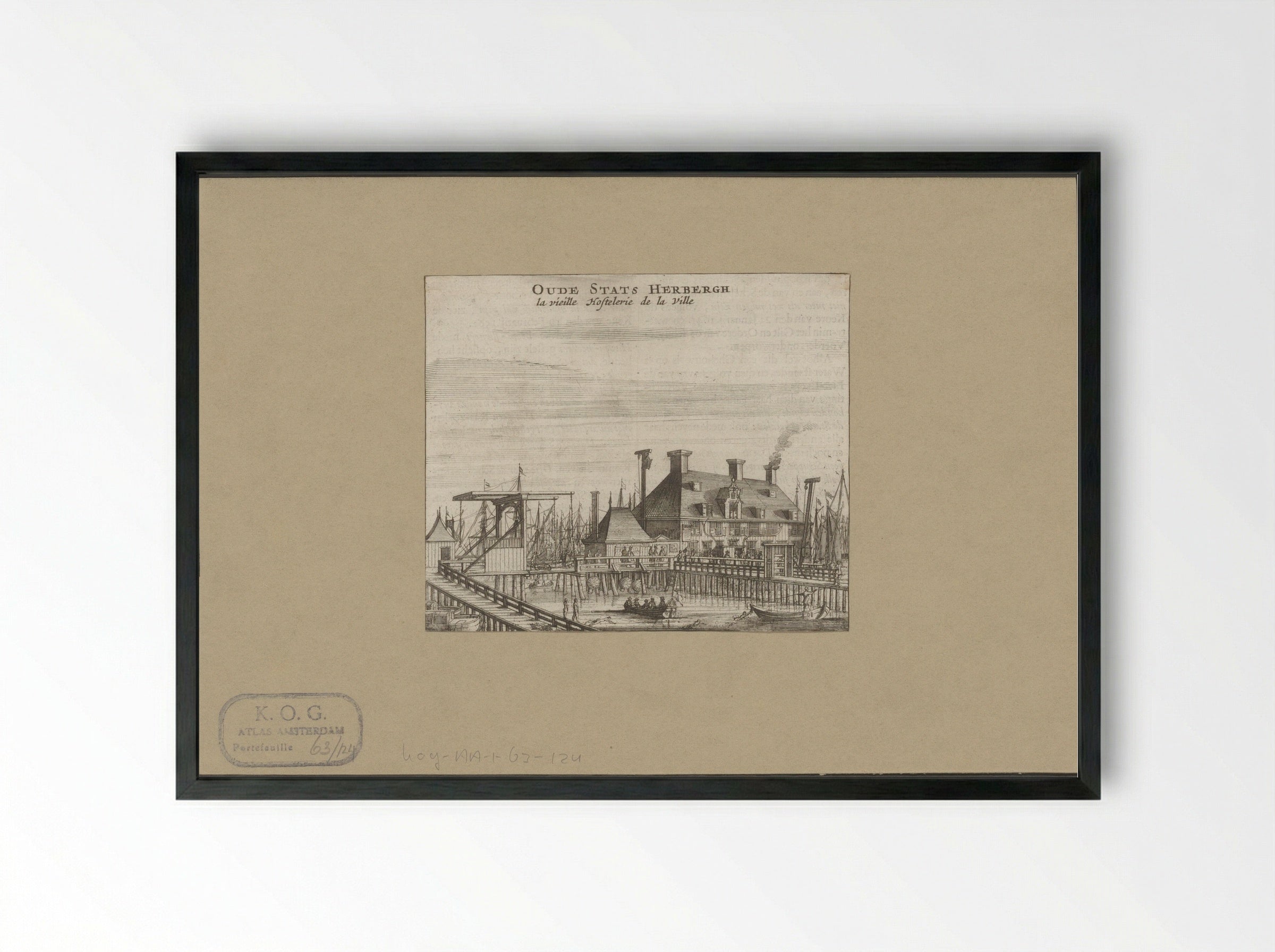 Gezicht op de Oude Stadsherberg te Amsterdam - Jan Veenhuysen - Framed Print Black