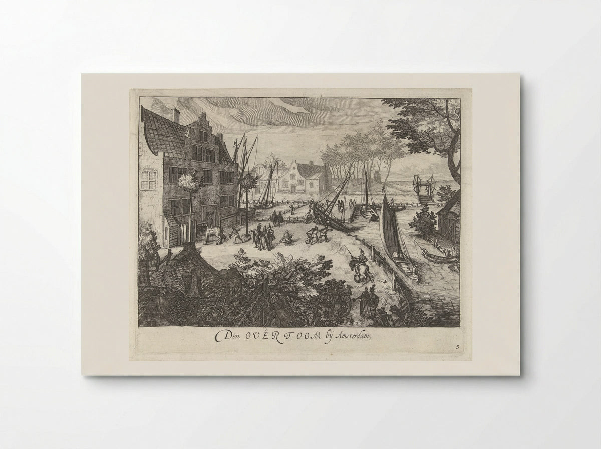 Gezicht op de Overtoom bij Amsterdam - Simon Frisius - Poster