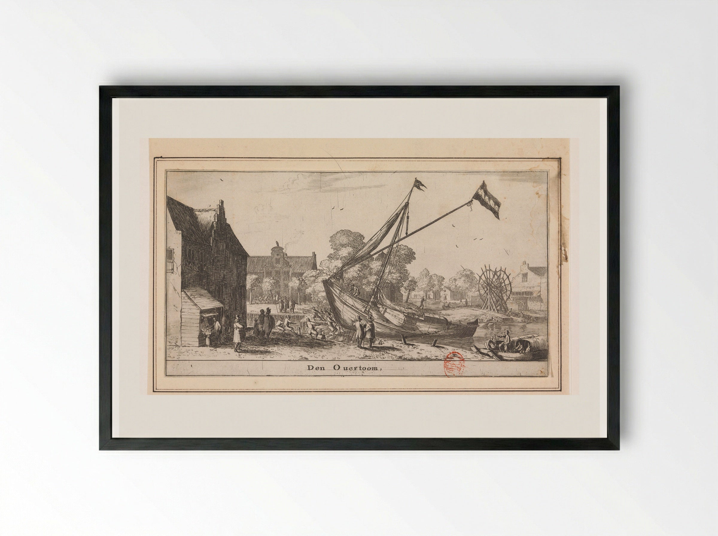 Gezicht op de Overtoom - Reinier Nooms - Framed Print Black