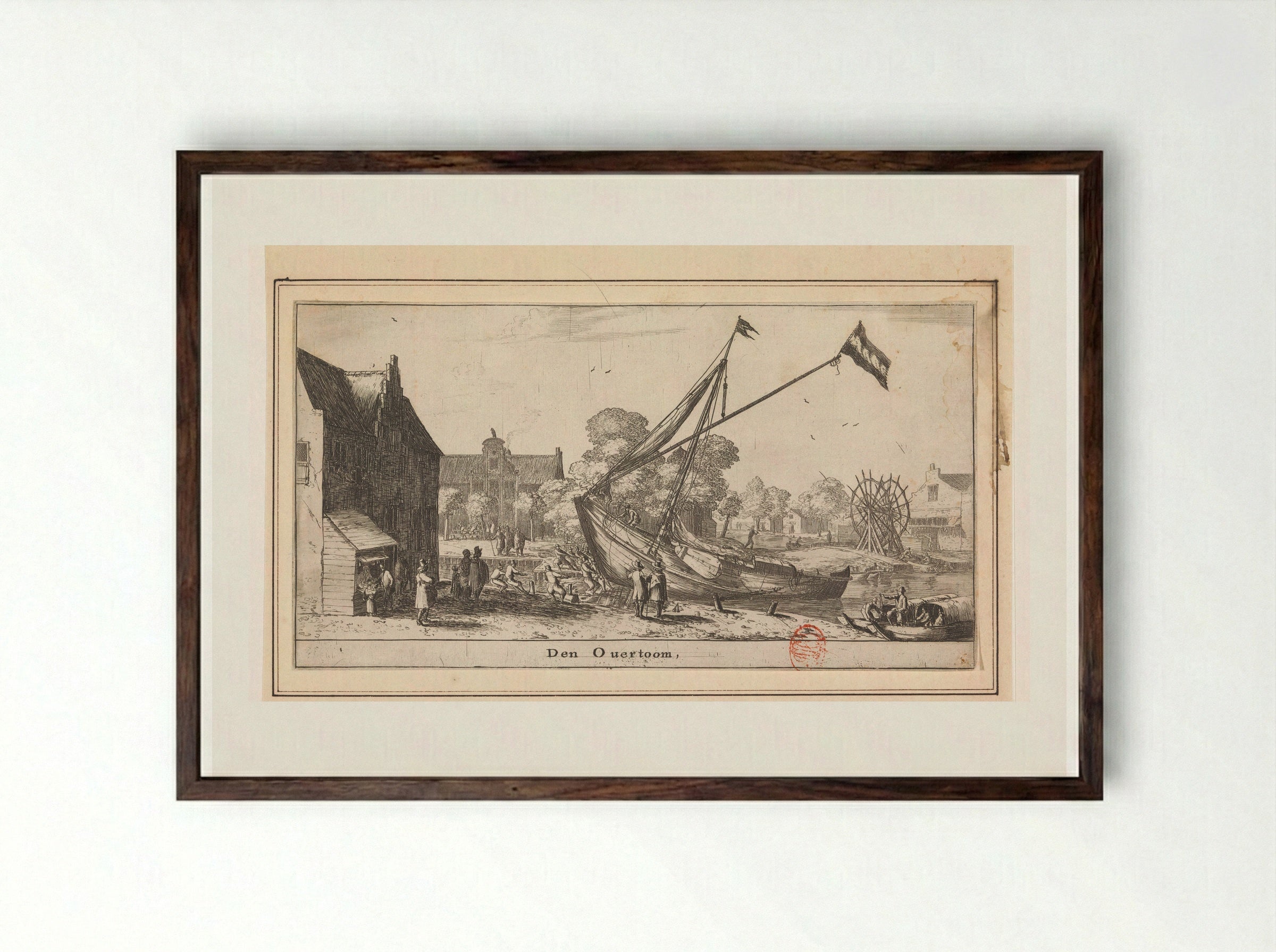 Gezicht op de Overtoom - Reinier Nooms - Framed Print Dark Wood