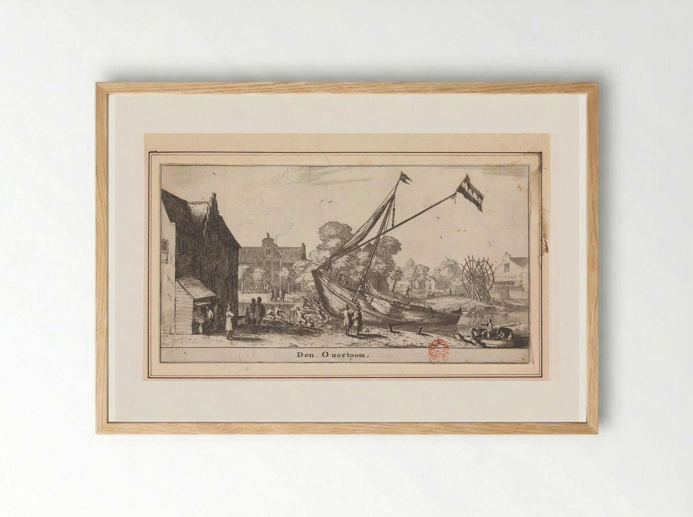 Gezicht op de Overtoom - Reinier Nooms - Framed Print Wood