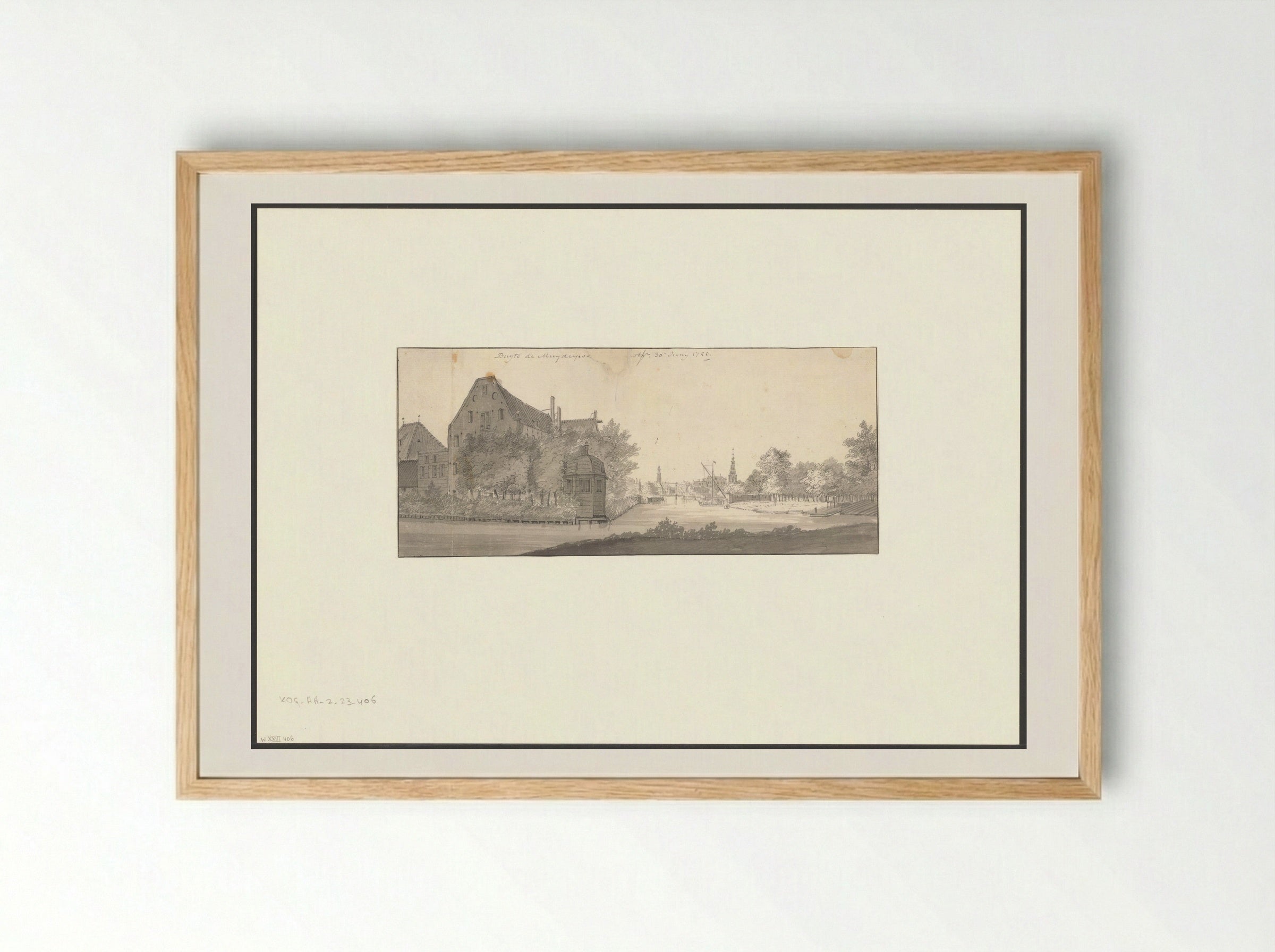 Gezicht op de Plantage Muidergracht - Jan de Beijer - Framed Print Wood