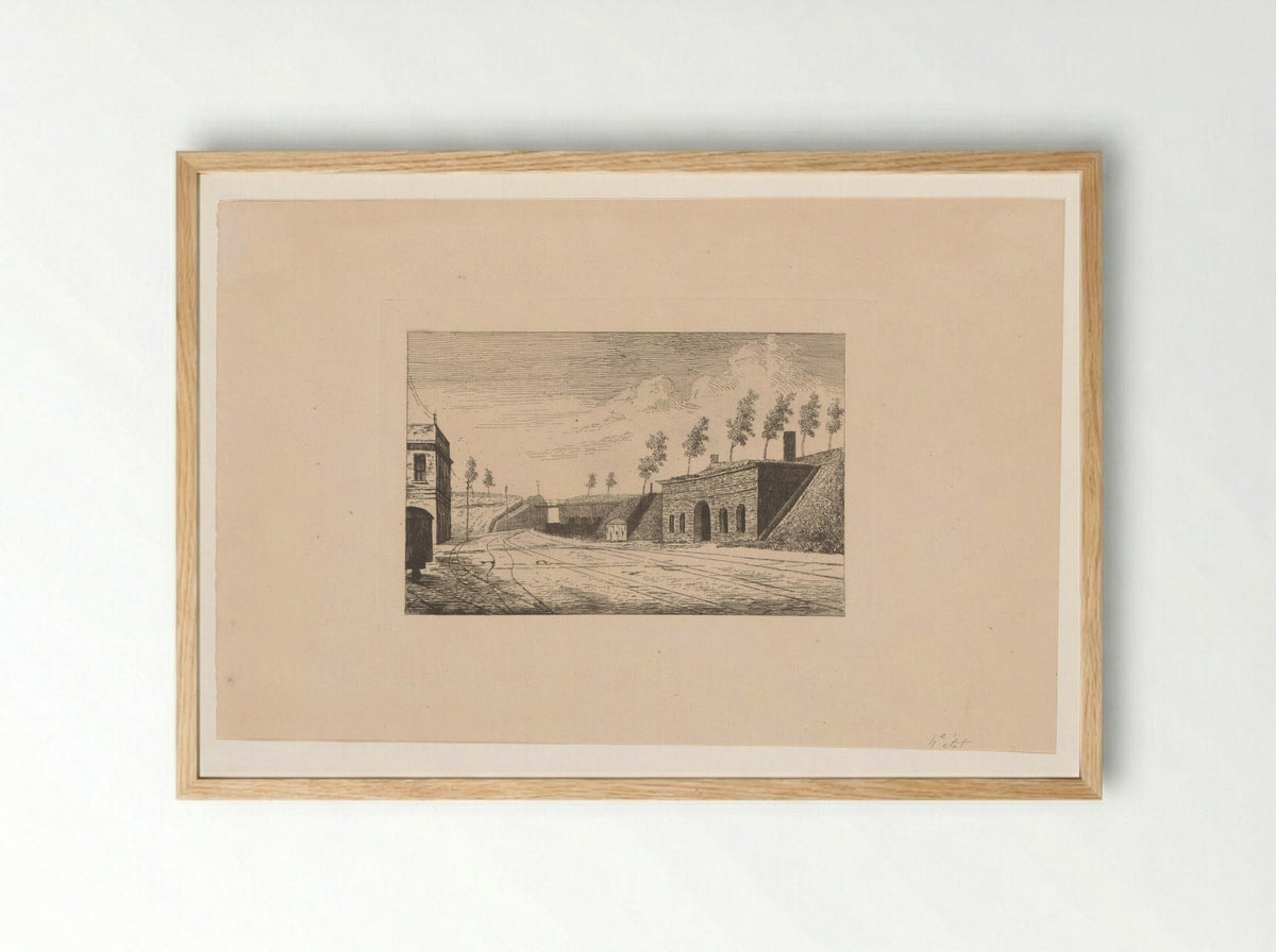 Gezicht op de Porte du Rivage - Léon Dolez - Framed Print Wood