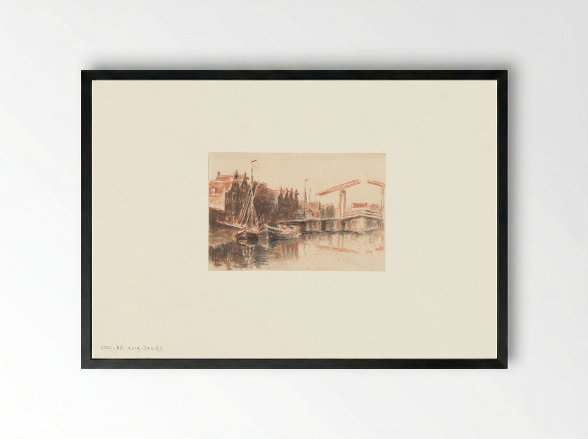 Gezicht op de Prinseneilandsgracht - Anthonie van Teijn - Framed Print Black