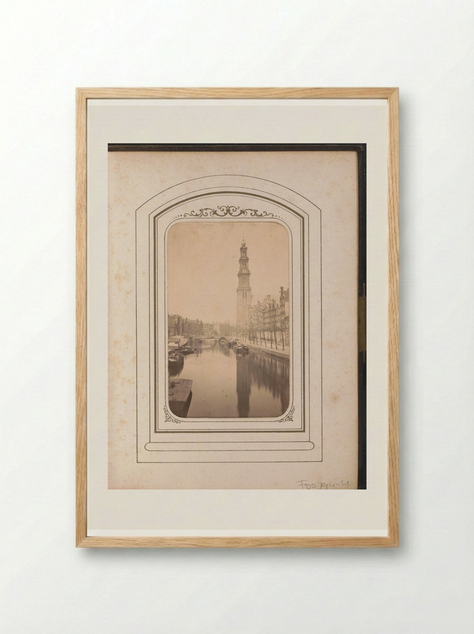 Gezicht op de Prinsengracht en de Westertoren in Amsterdam - Adolphe Braun & Cie. - Framed Print Wood