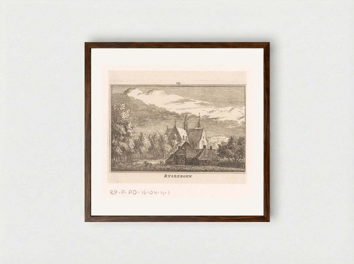 Gezicht op de Rijsbergen - Abraham Rademaker - Framed Print Dark Wood