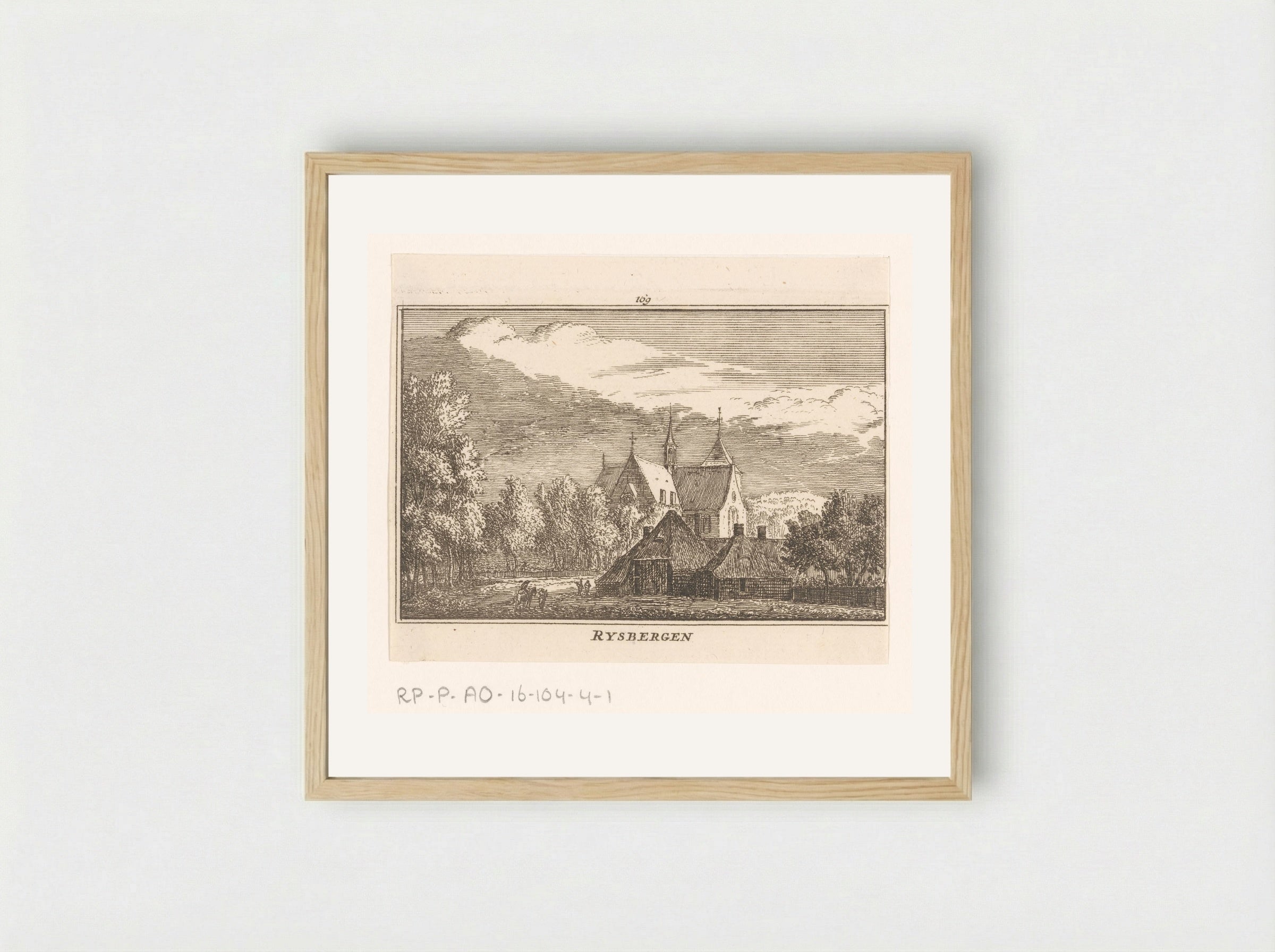 Gezicht op de Rijsbergen - Abraham Rademaker - Framed Print Wood
