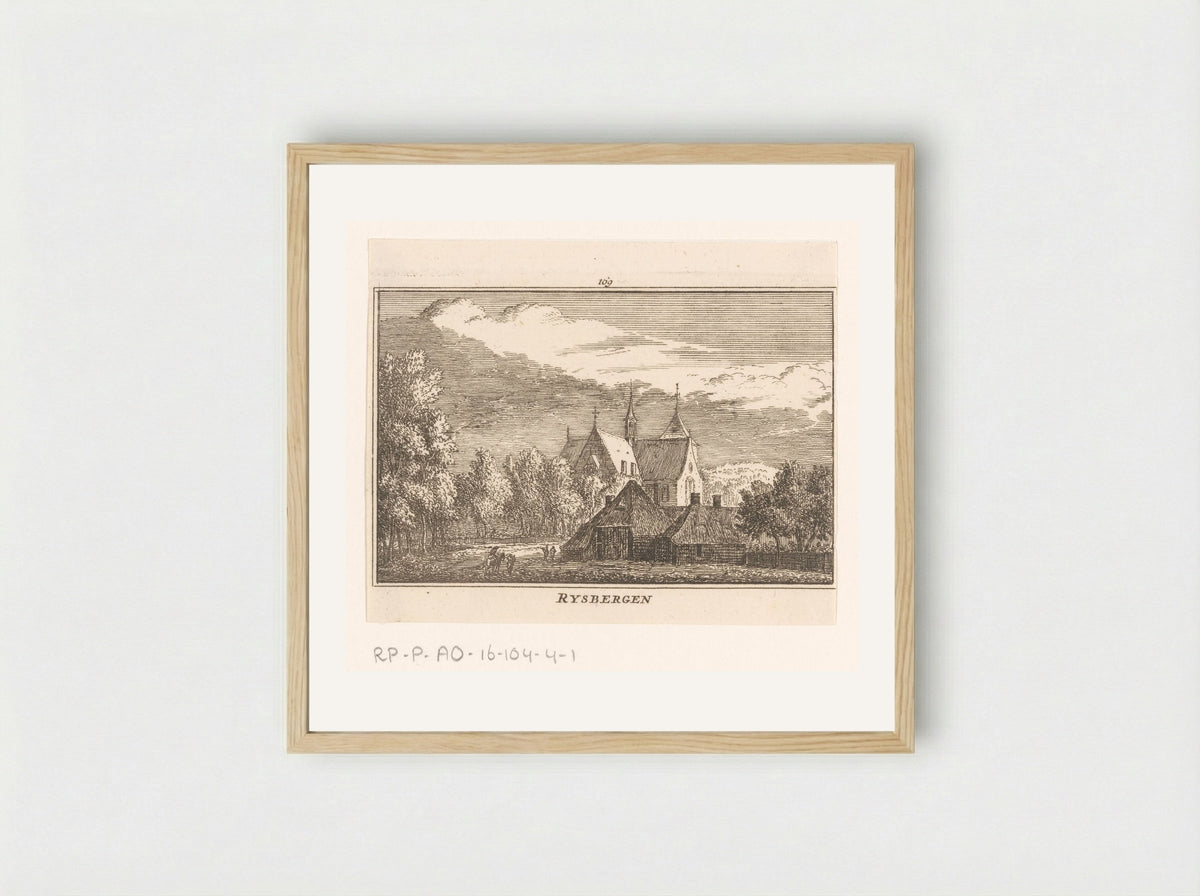 Gezicht op de Rijsbergen - Abraham Rademaker - Framed Print Wood