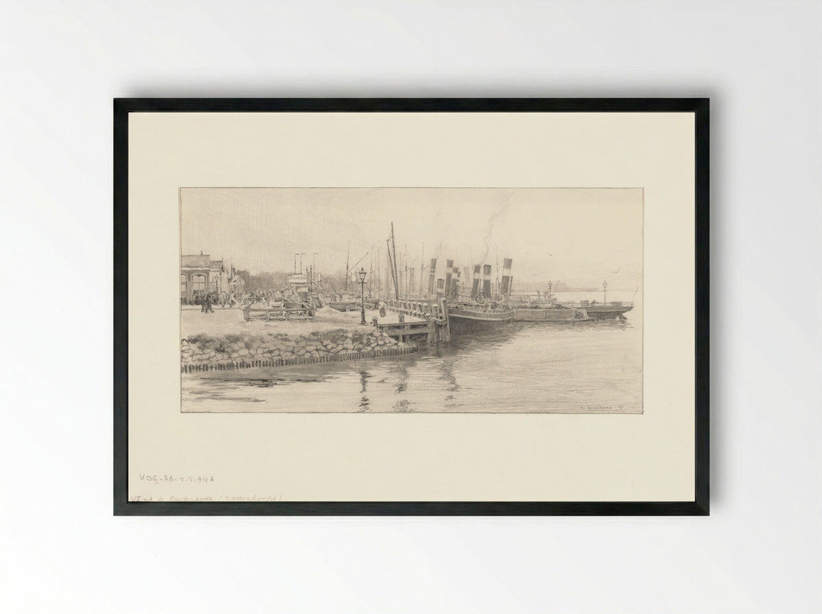 Gezicht op de Ruijterkade - A. Goedkoop - Framed Print Black