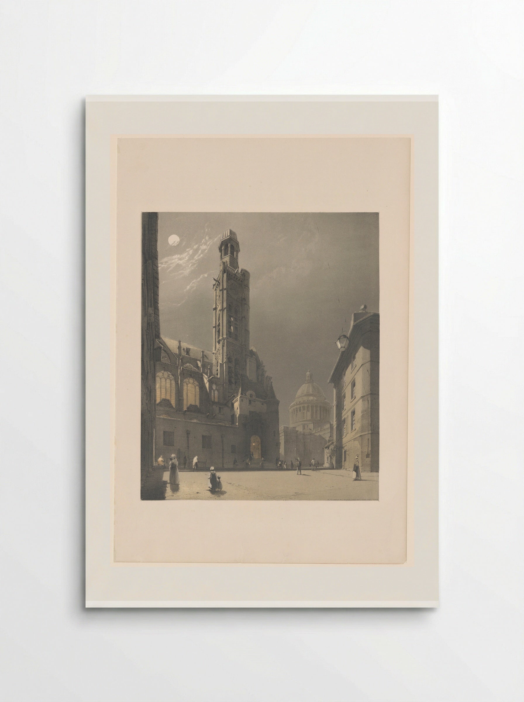 Gezicht op de Saint-Etienne-du-Mont en het Pantheon te Parijs - Thomas Shotter Boys - Poster