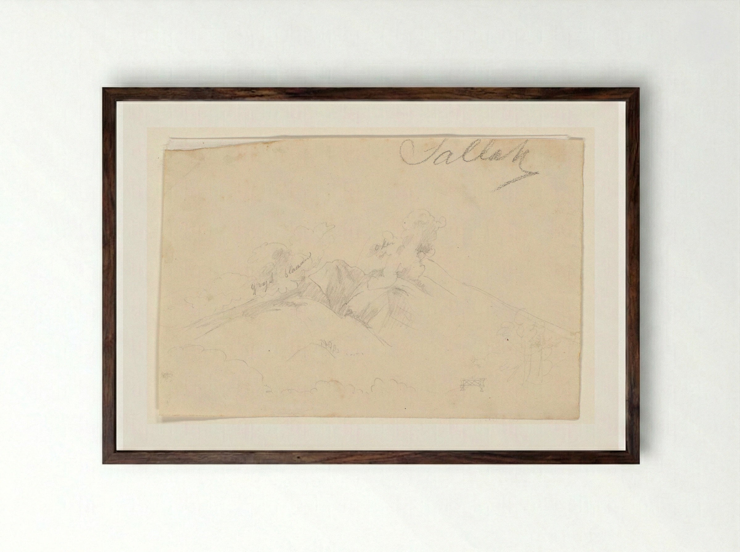 Gezicht op de Salak, West-Java - Adrianus Johannes Bik - Framed Print Dark Wood