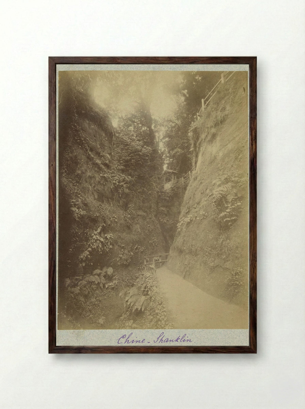 Gezicht op de Shanklin Chine - Henry Pauw van Wieldrecht - Framed Print Dark Wood
