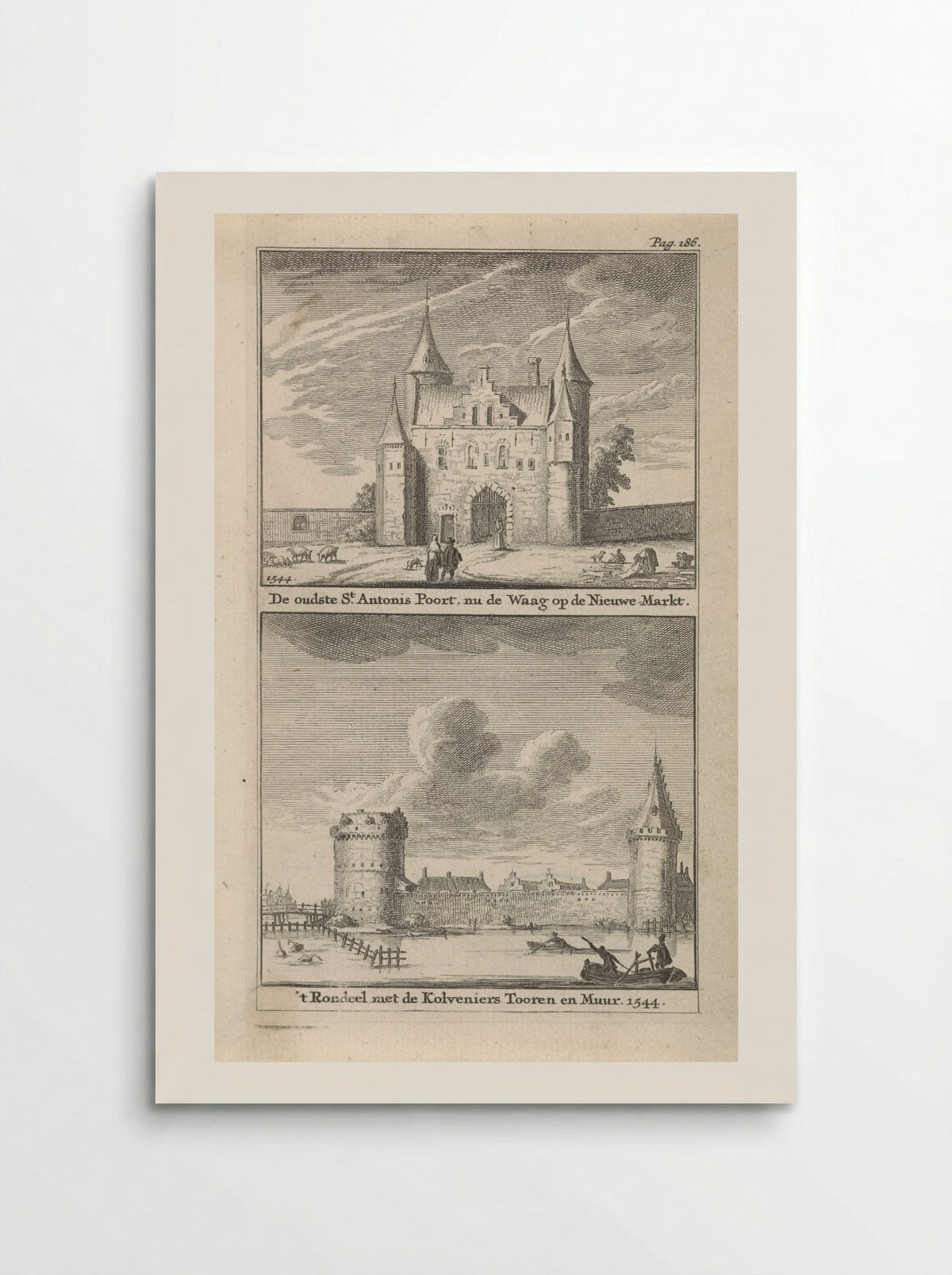 Gezicht op de Sint-Antoniespoort en het Rondeel te Amsterdam - Jan Goeree - Poster