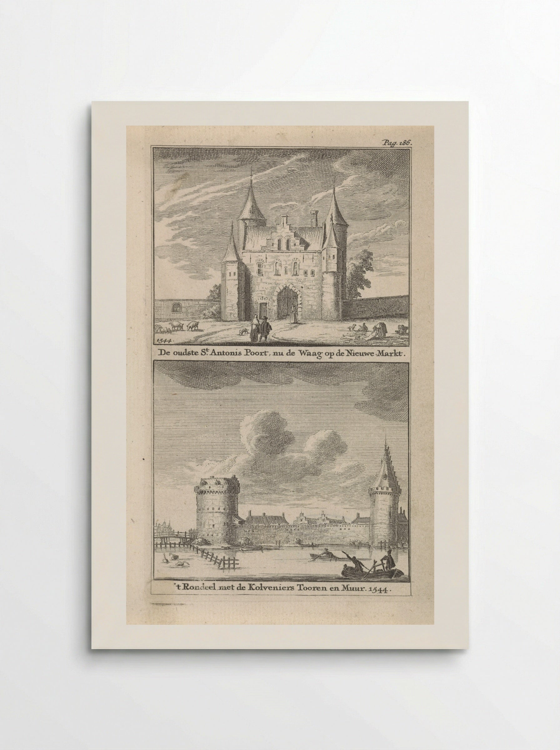 Gezicht op de Sint-Antoniespoort en het Rondeel te Amsterdam - Jan Goeree - Poster