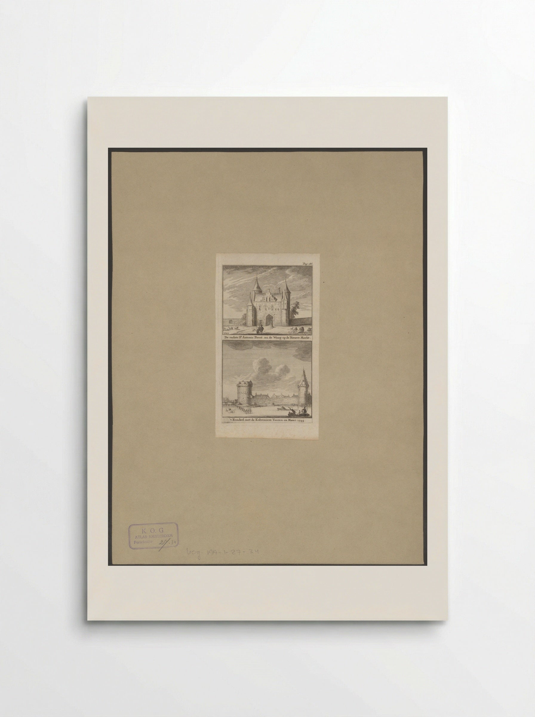 Gezicht op de Sint-Antoniespoort, het Rondeel en de toren Swych Utrecht te Amsterdam - Jan Goeree - Poster
