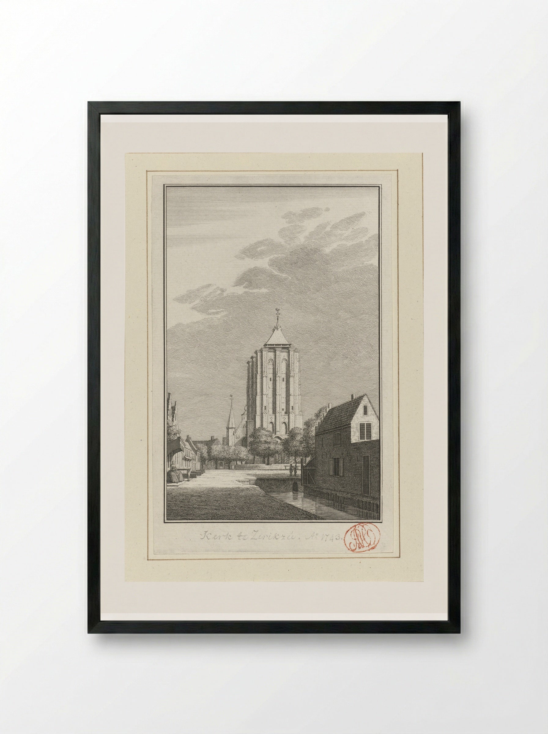 Gezicht op de Sint-Lievensmonstertoren te Zierikzee - Jan Caspar Philips - Framed Print Black