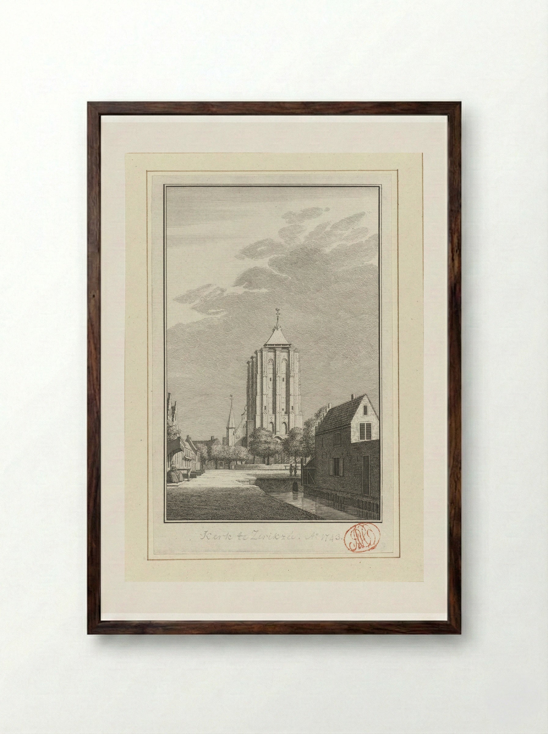 Gezicht op de Sint-Lievensmonstertoren te Zierikzee - Jan Caspar Philips - Framed Print Dark Wood