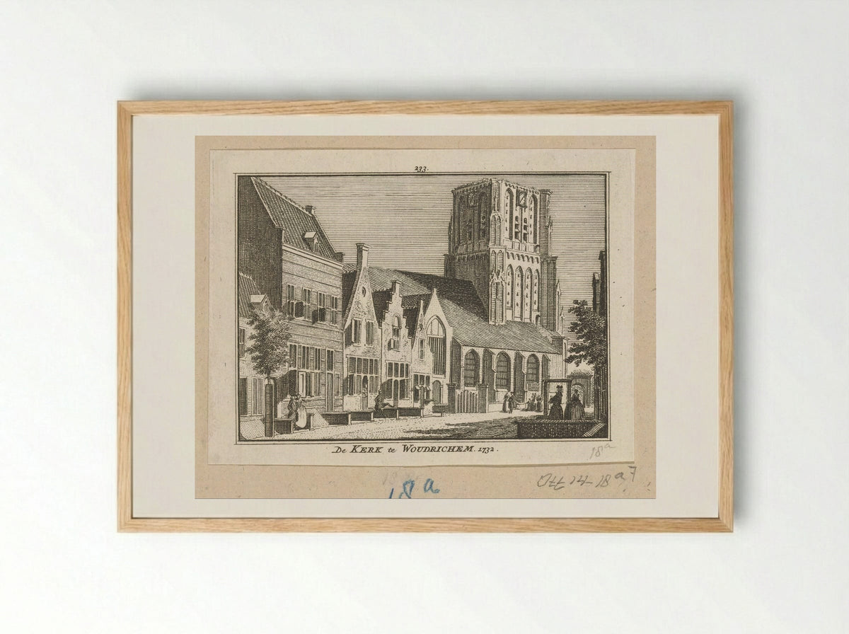 Gezicht op de Sint-Martinuskerk te Woudrichem - Hendrik Spilman - Framed Print Wood