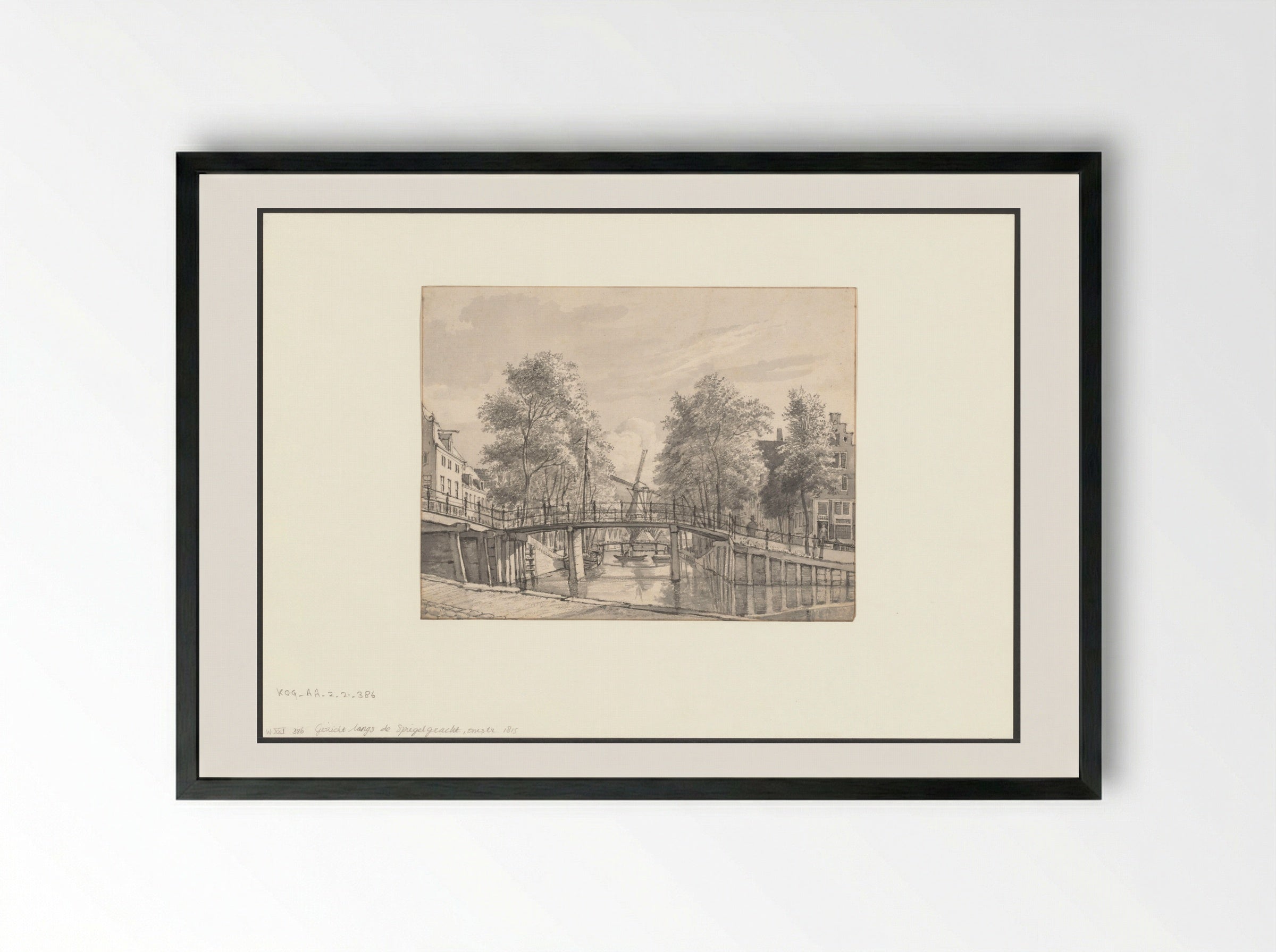 Gezicht op de Spiegelgracht - Gerrit Lamberts - Framed Print Black
