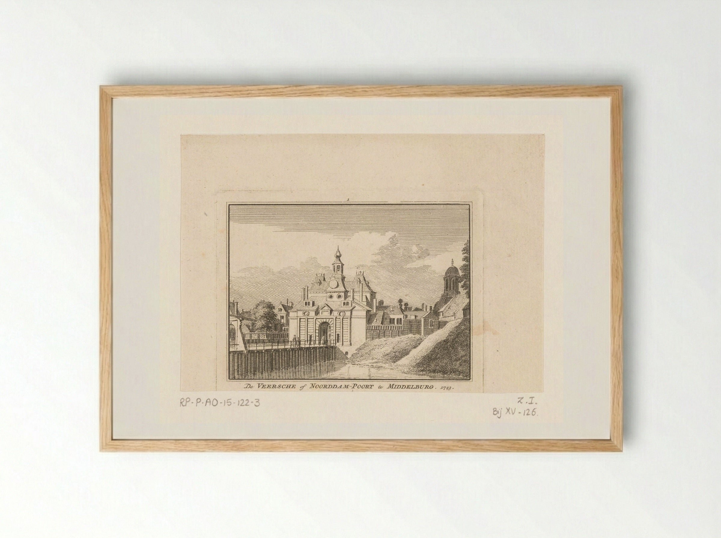 Gezicht op de Veersepoort te Middelburg - Hendrik Spilman - Framed Print Wood