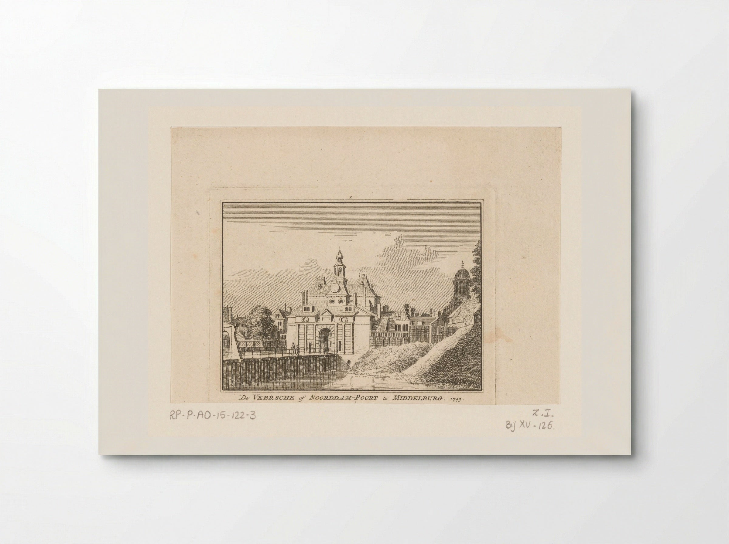 Gezicht op de Veersepoort te Middelburg - Hendrik Spilman - Poster