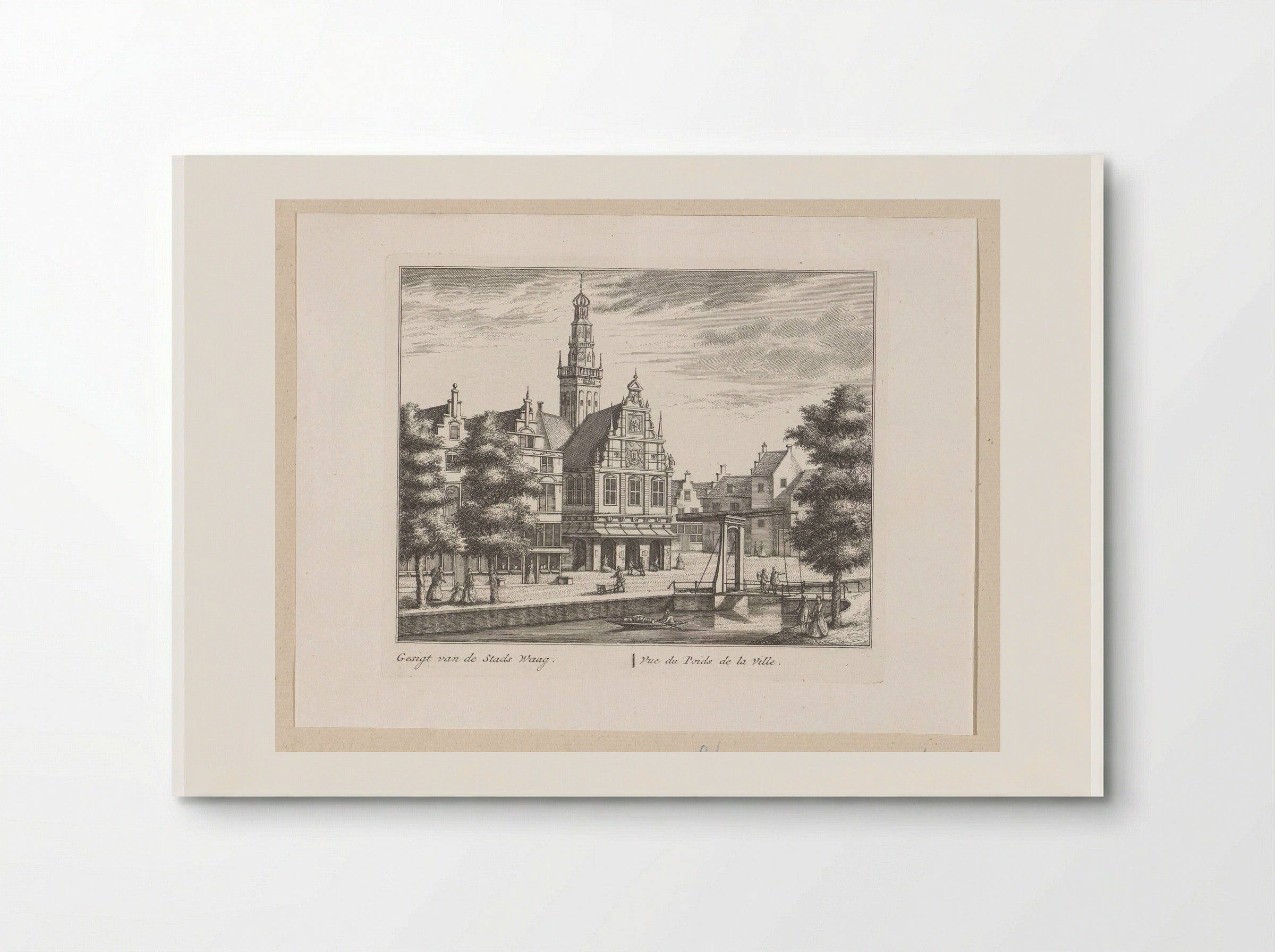 Gezicht op de Waag te Alkmaar - Leonard Schenk - Poster