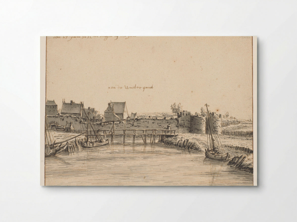 Gezicht op de Waterpoort, Bergen op Zoom - Barend Klotz - Poster
