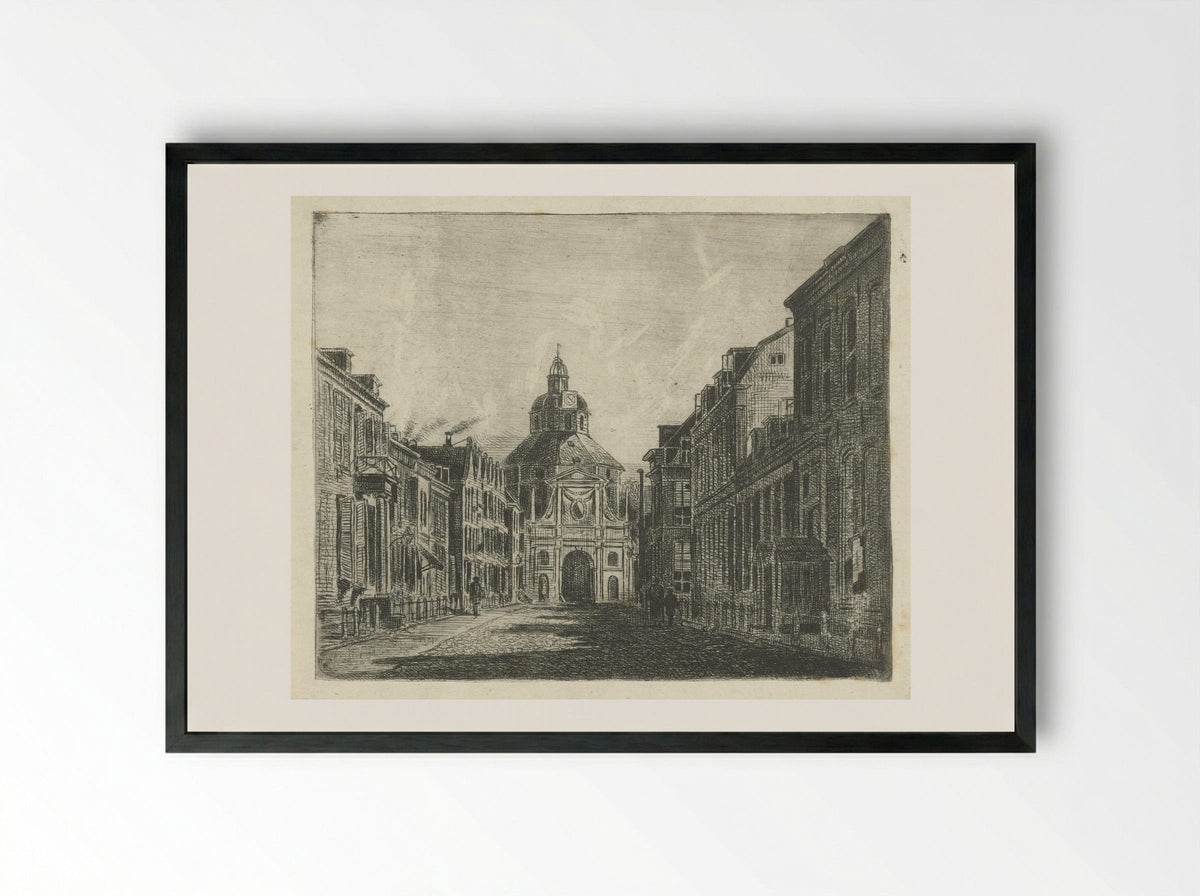 Gezicht op de Wittevrouwenpoort te Utrecht - Jan van Lokhorst - Framed Print Black