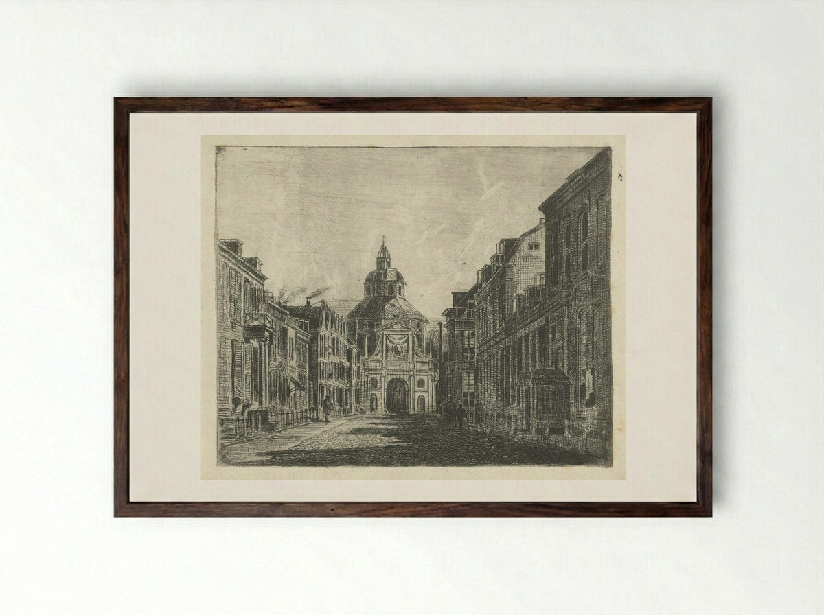 Gezicht op de Wittevrouwenpoort te Utrecht - Jan van Lokhorst - Framed Print Dark Wood