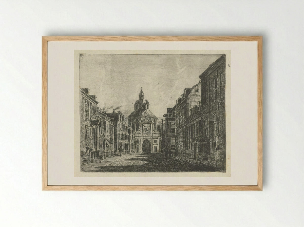 Gezicht op de Wittevrouwenpoort te Utrecht - Jan van Lokhorst - Framed Print Wood