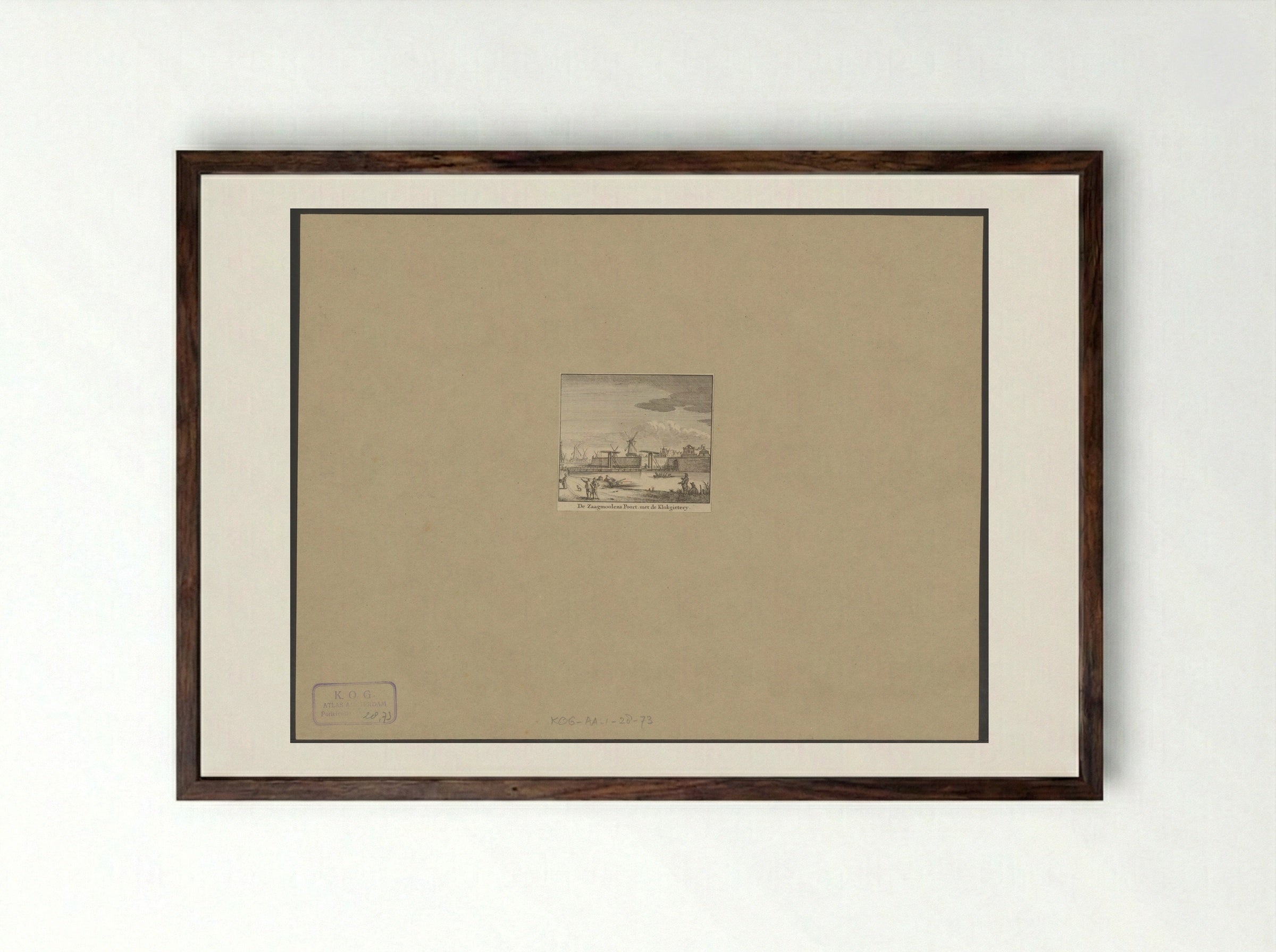 Gezicht op de Zaagmolenpoort te Amsterdam - Jan Goeree - Framed Print Dark Wood