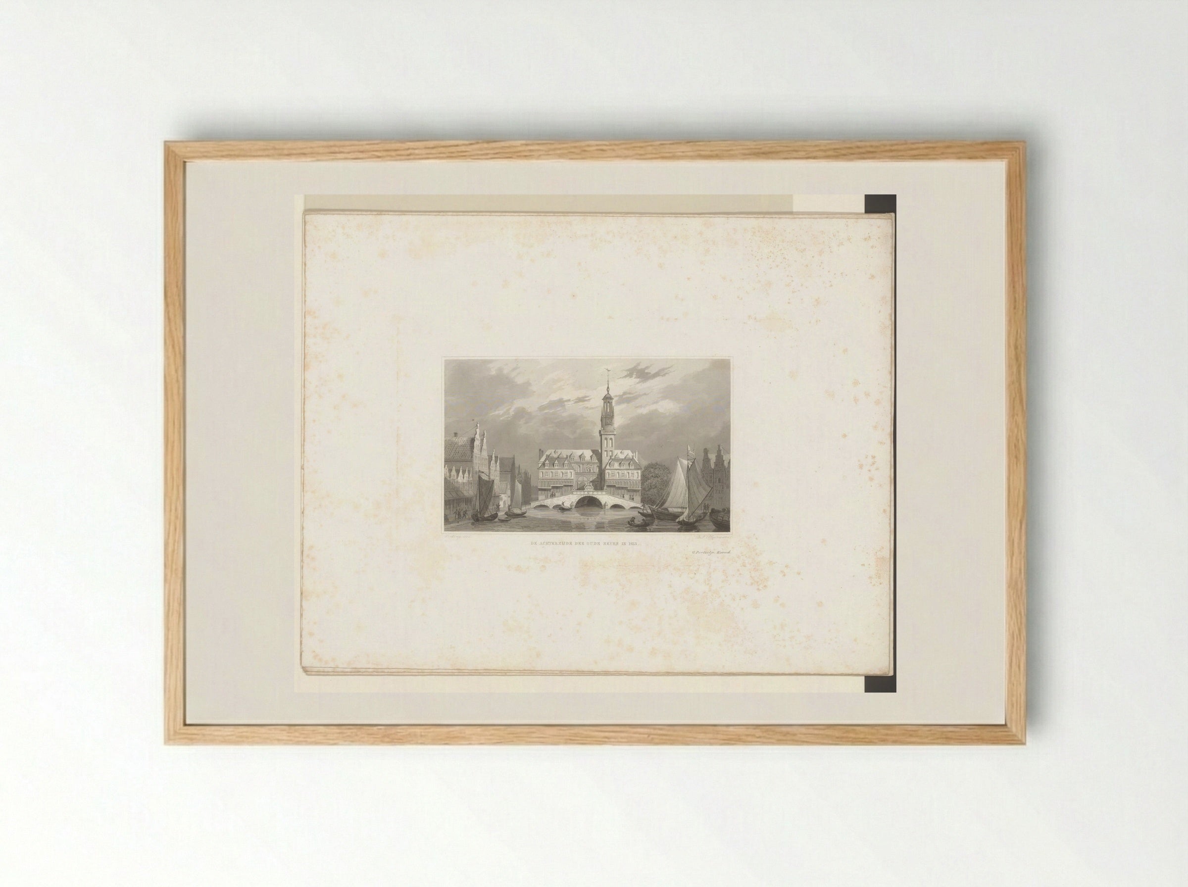 Gezicht op de achterzijde van de Beurs van Hendrik de Keyser te Amsterdam, 1613 - Dirk Jurriaan Sluyter - Framed Print Wood