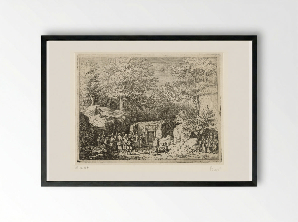 Gezicht op de bron van Sauvenière bij Spa - Allaert van Everdingen - Framed Print Black