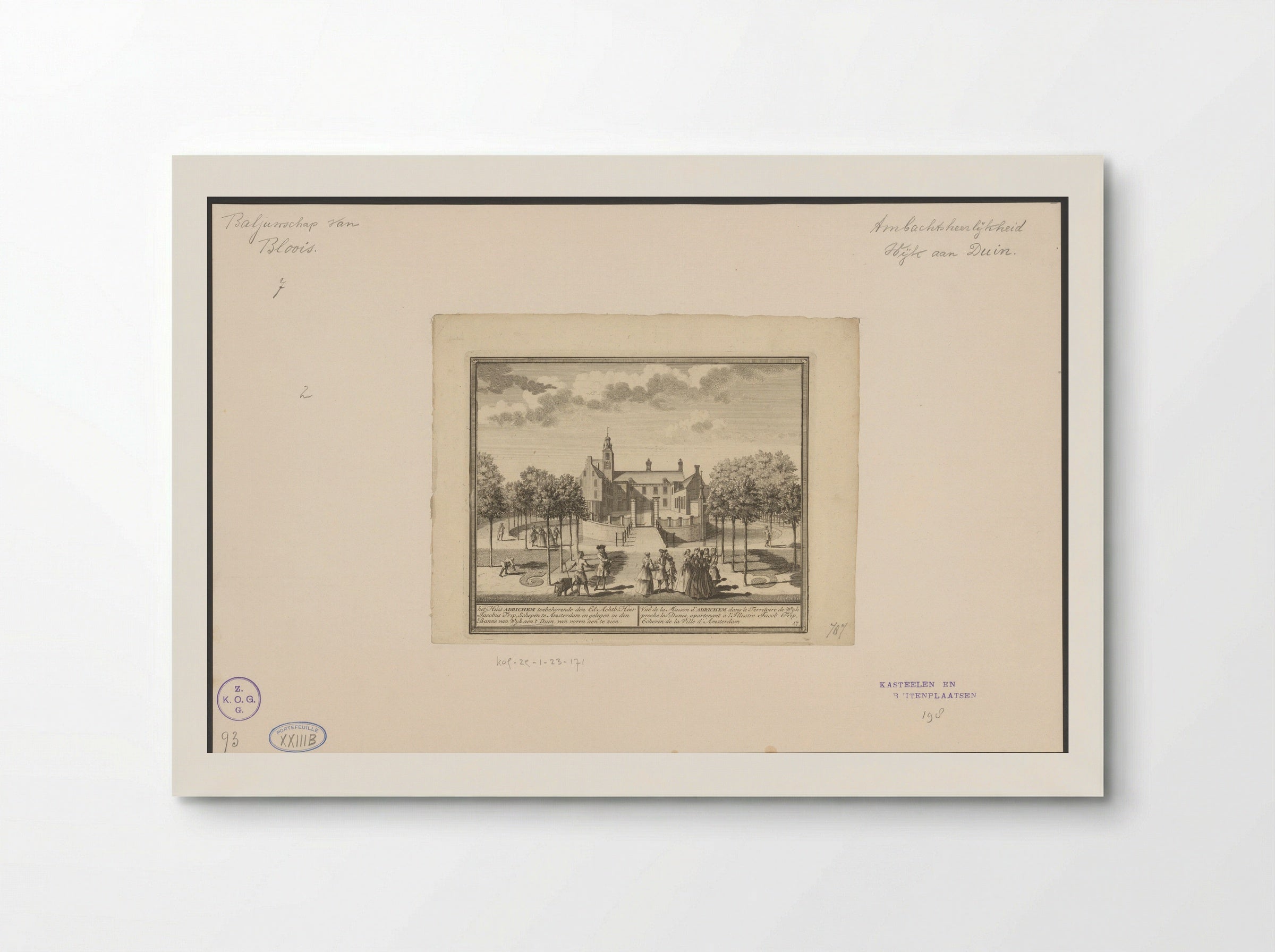 Gezicht op de buitenplaats Adrichem te Beverwijk - Hendrik de Leth - Poster