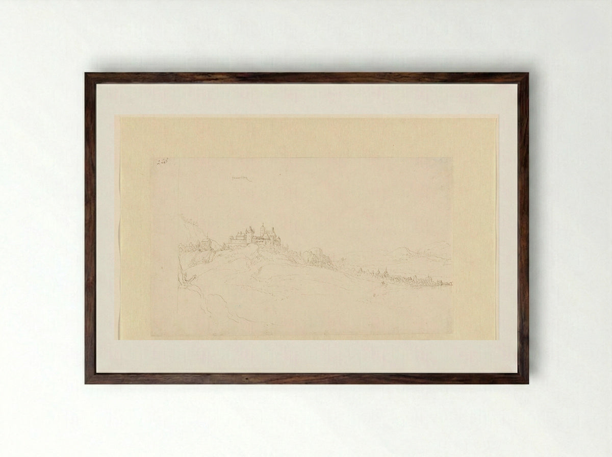 Gezicht op de burcht Frankenberg - Gerard van der Horst - Framed Print Dark Wood