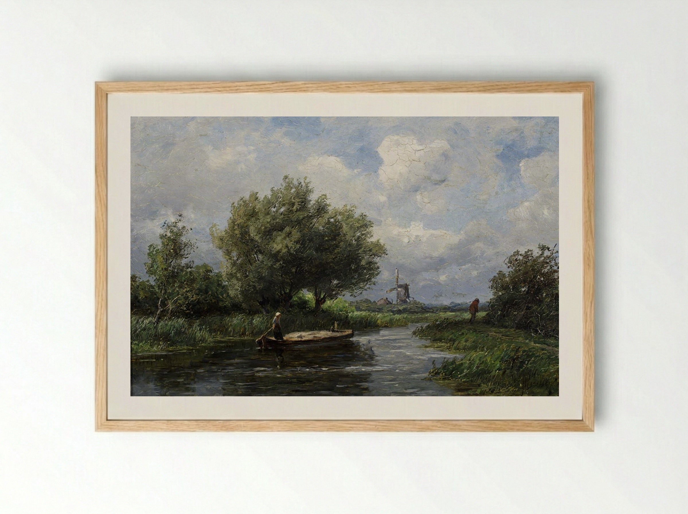 Gezicht op de heide met twee bomen - Jan Willem van Borselen - Framed Print Wood