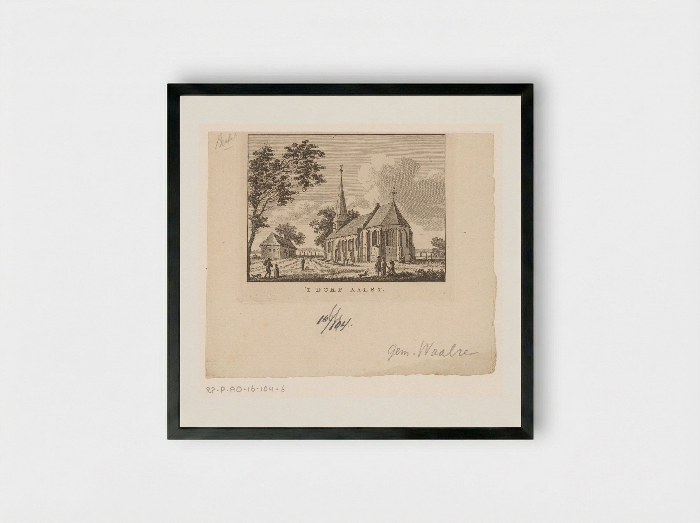 Gezicht op de kerk te Aalst - Carel Frederik Bendorp (I) - Framed Print Black