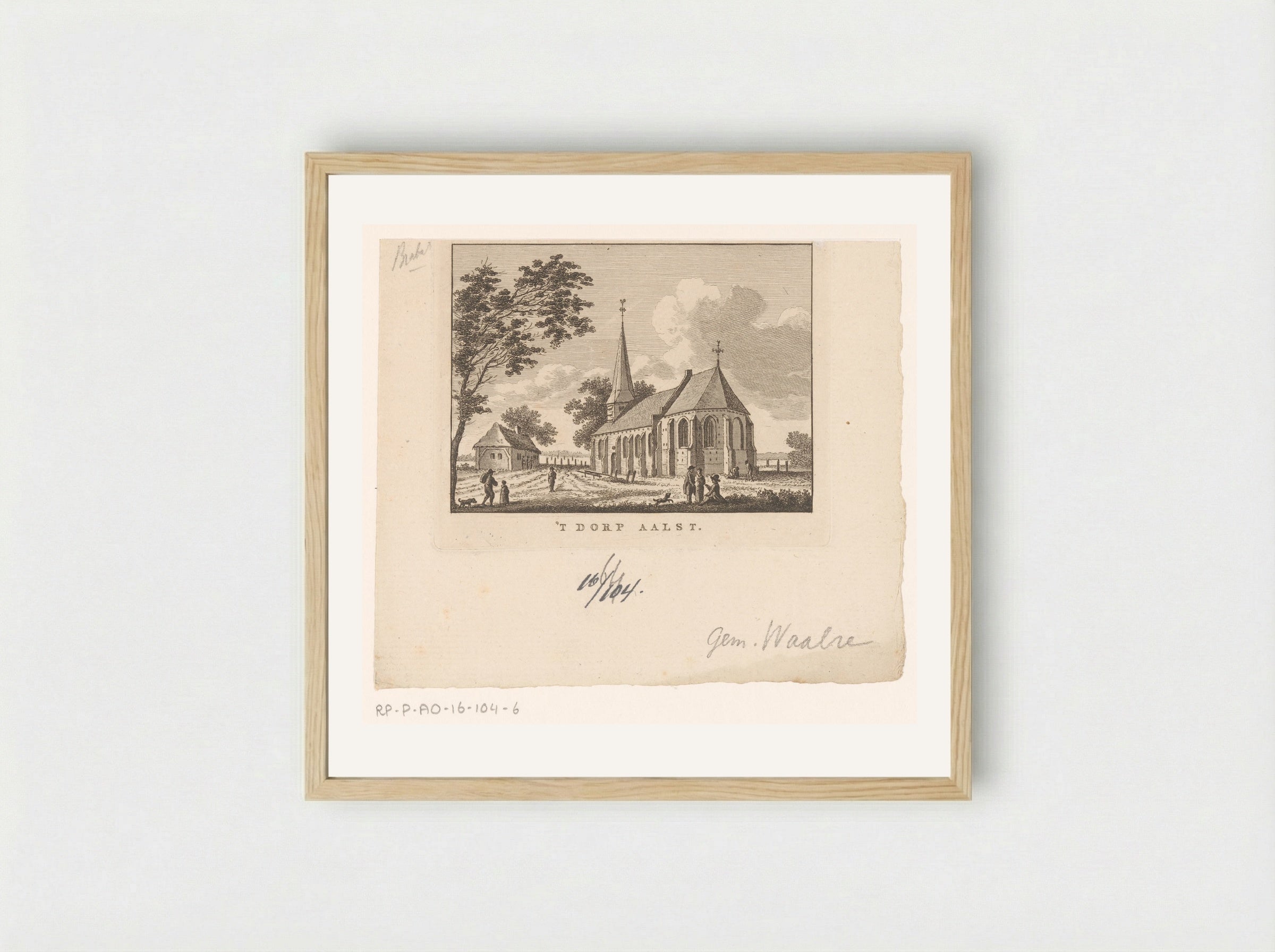 Gezicht op de kerk te Aalst - Carel Frederik Bendorp (I) - Framed Print Wood