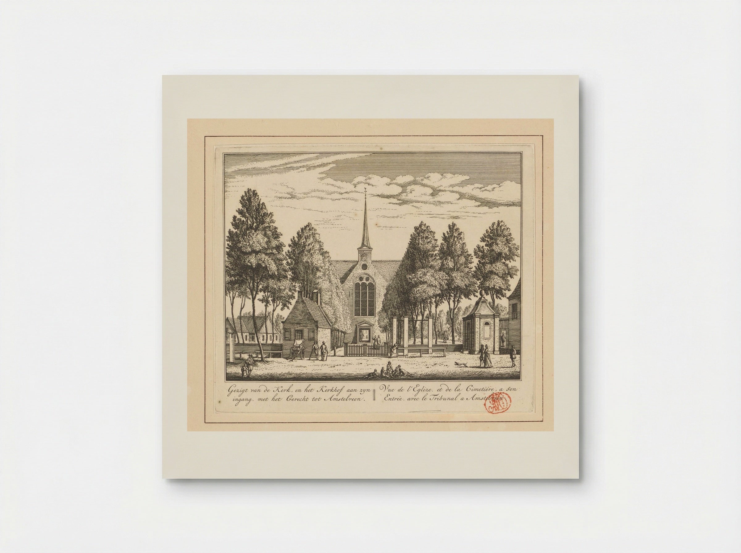 Gezicht op de kerk te Amstelveen - Abraham Rademaker - Poster