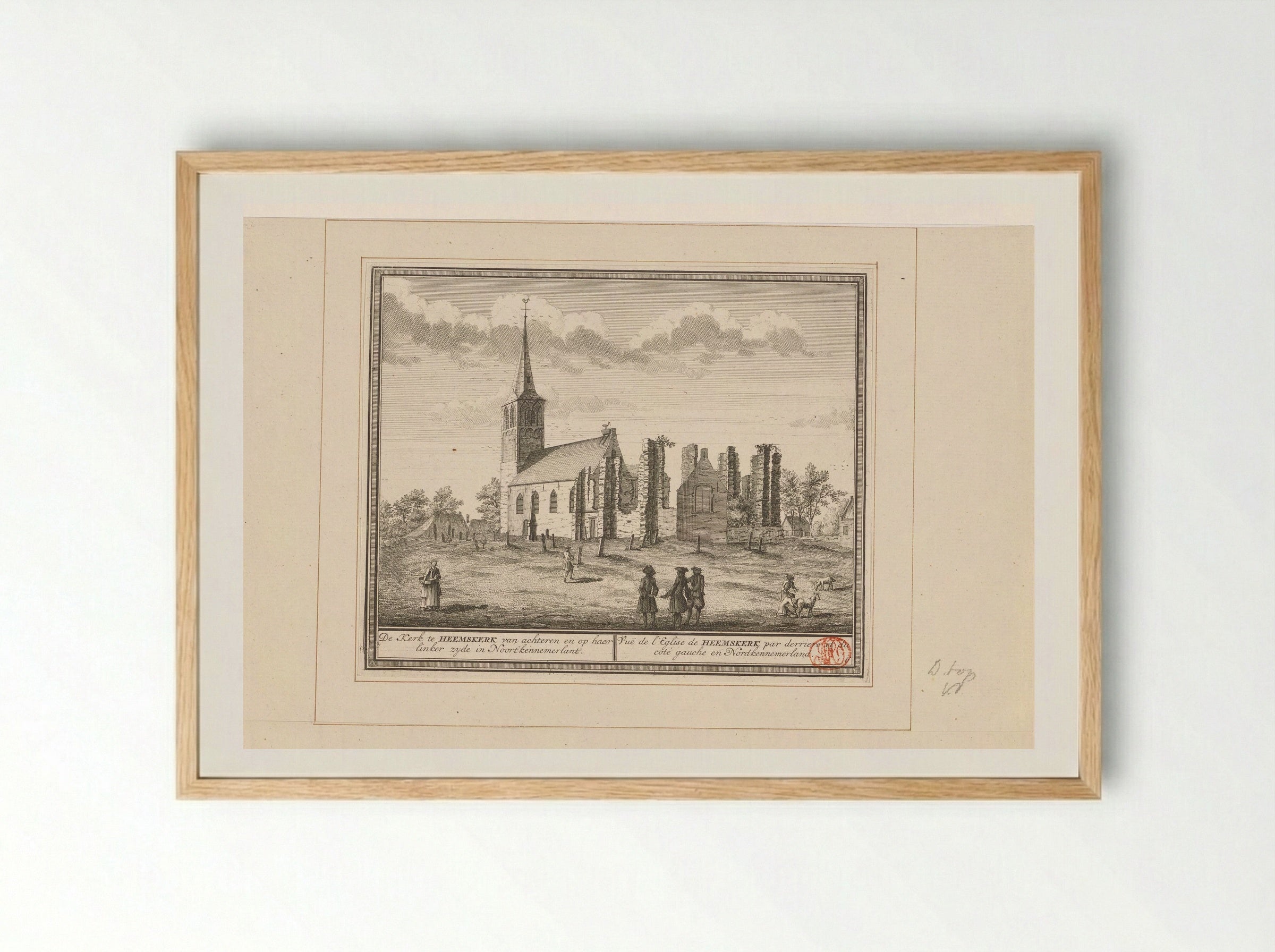 Gezicht op de kerk te Heemskerk - Hendrik de Leth - Framed Print Wood