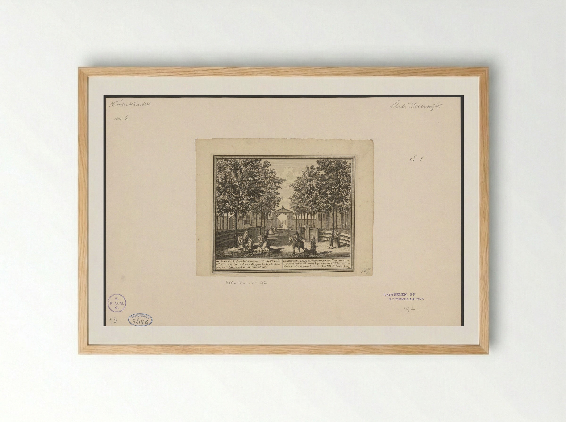 Gezicht op de lustplaats De Schans te Beverwijk - Hendrik de Leth - Framed Print Wood