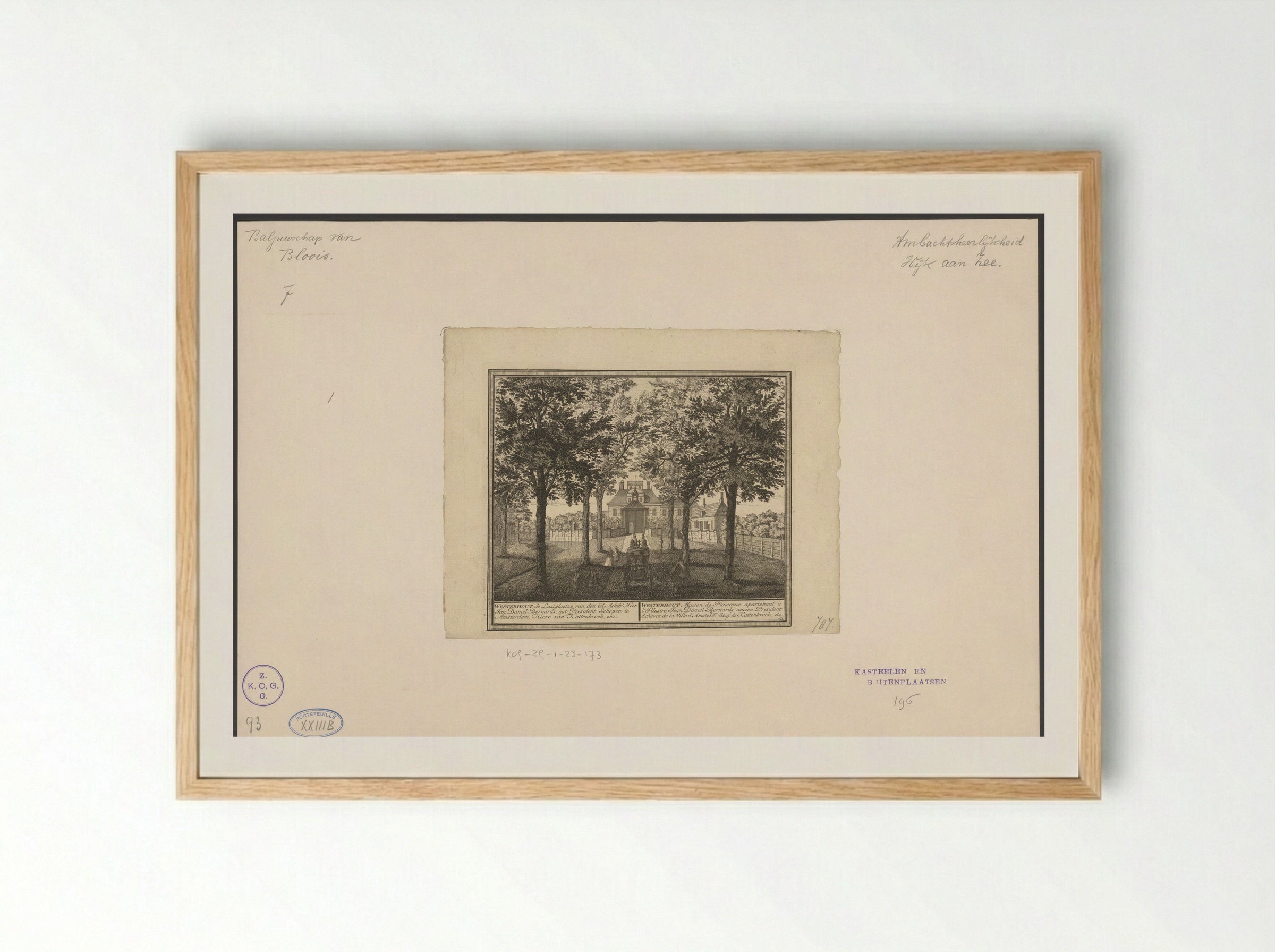 Gezicht op de lustplaats Westerhout te Beverwijk - Hendrik de Leth - Framed Print Wood