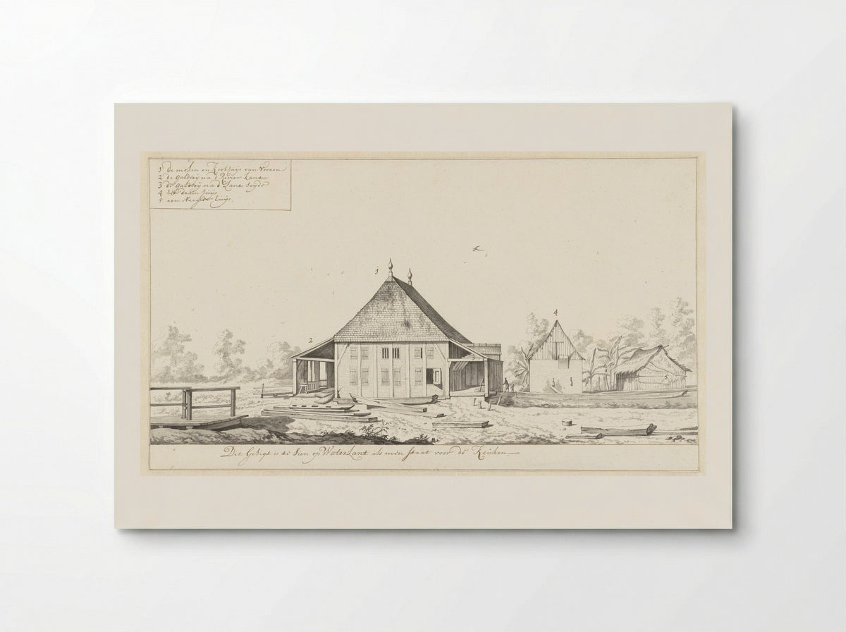 Gezicht op de molen en het kookhuis van suikerplantage Waterland - Dirk Valkenburg - Poster