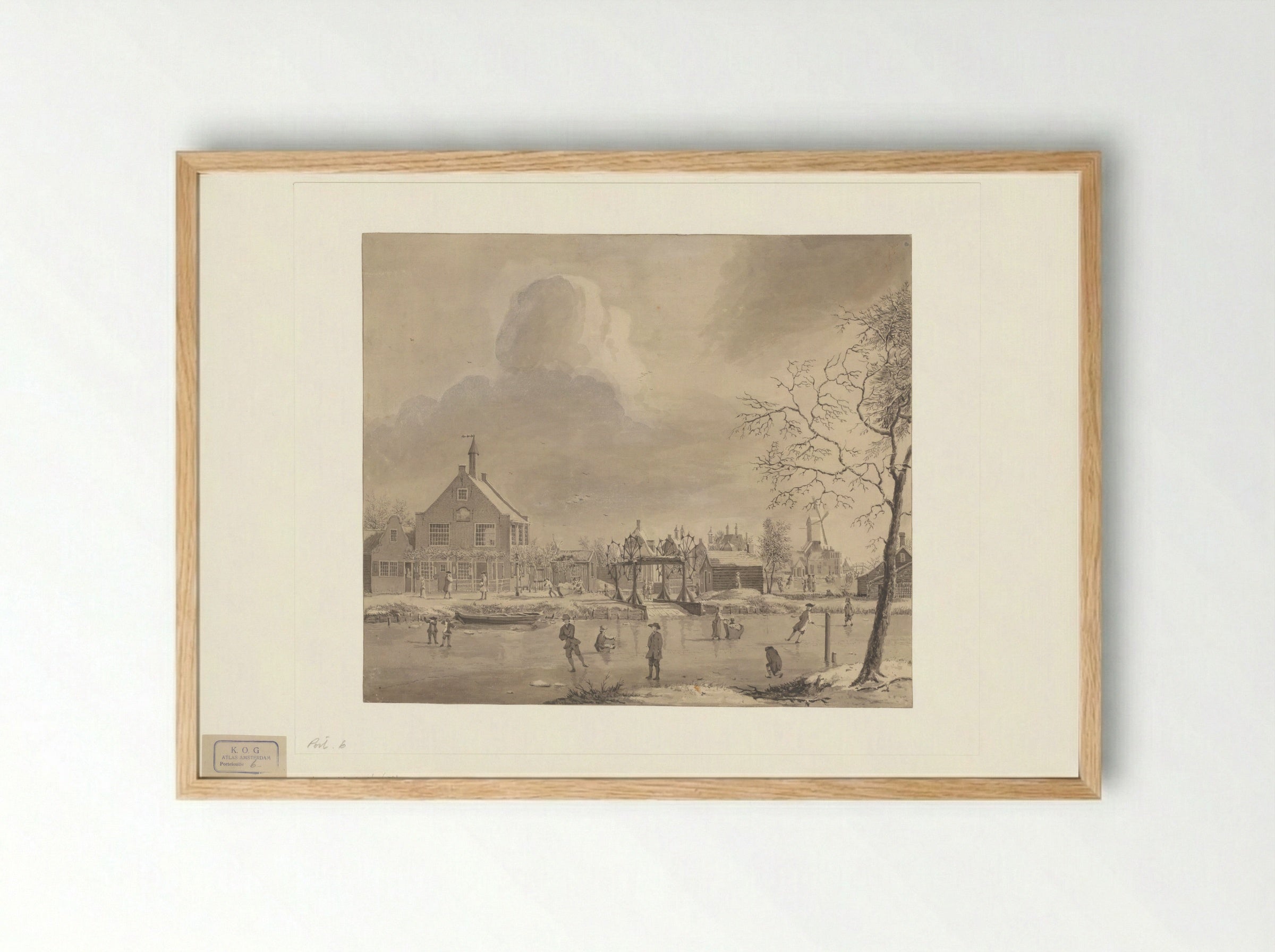 Gezicht op de overhaal bij de Boerenwetering - Nicolaes Aartman - Framed Print Wood