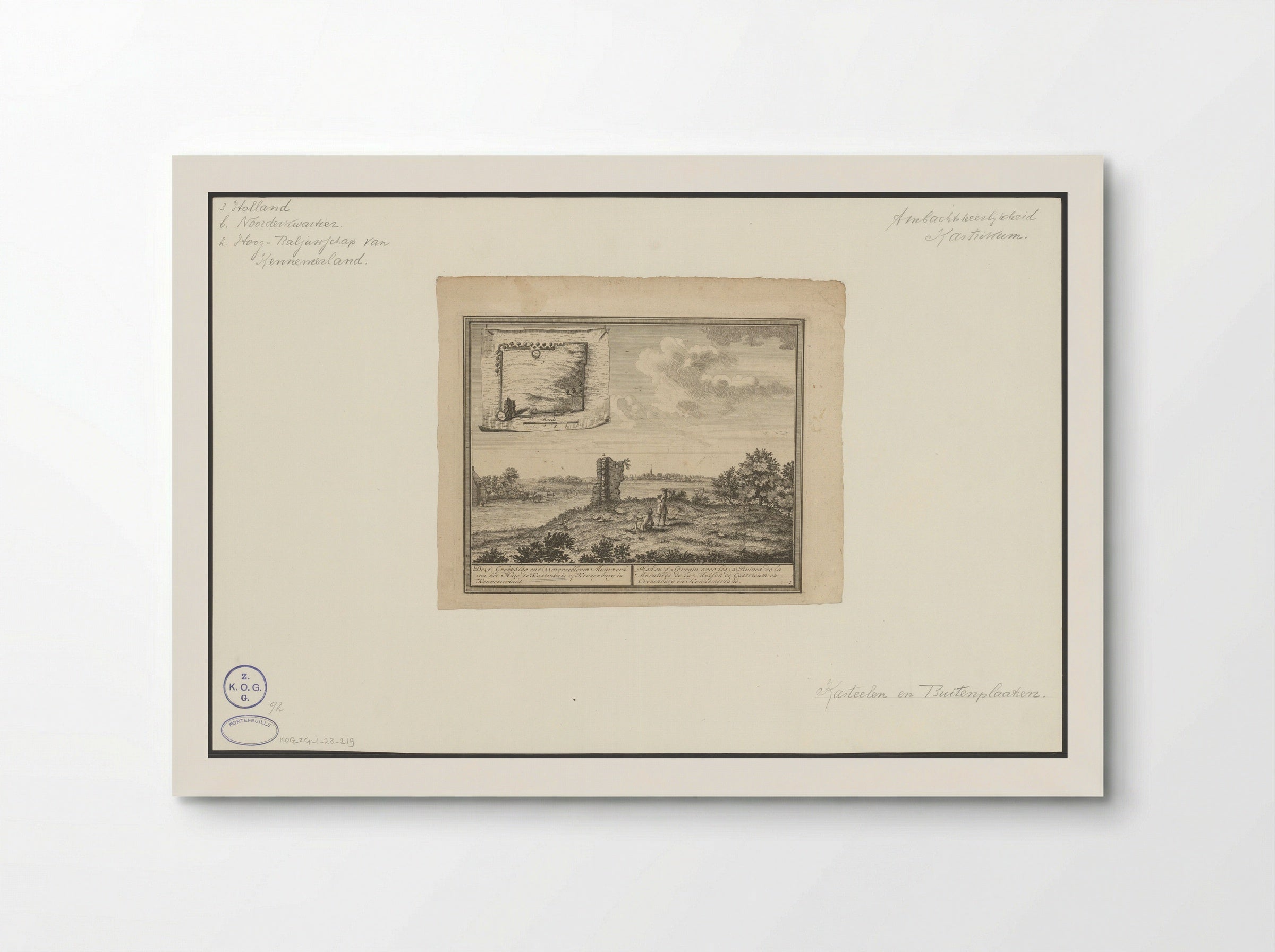 Gezicht op de ruïne van Huis Kronenburg - Hendrik de Leth - Poster