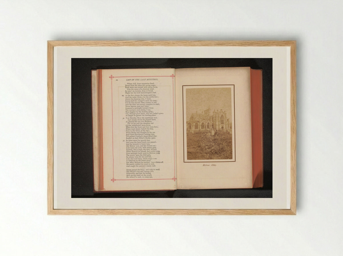 Gezicht op de ruïne van Melrose Abbey - George Washington Wilson - Framed Print Wood