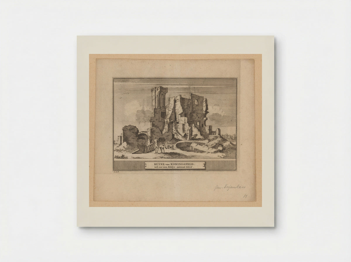 Gezicht op de ruïne van de Abdij Koningsfeld bij Delft - Pieter de Coup - Poster